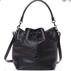 COPY - SAINT LAURENT Studded Emmanuelle Bucket Bag Black